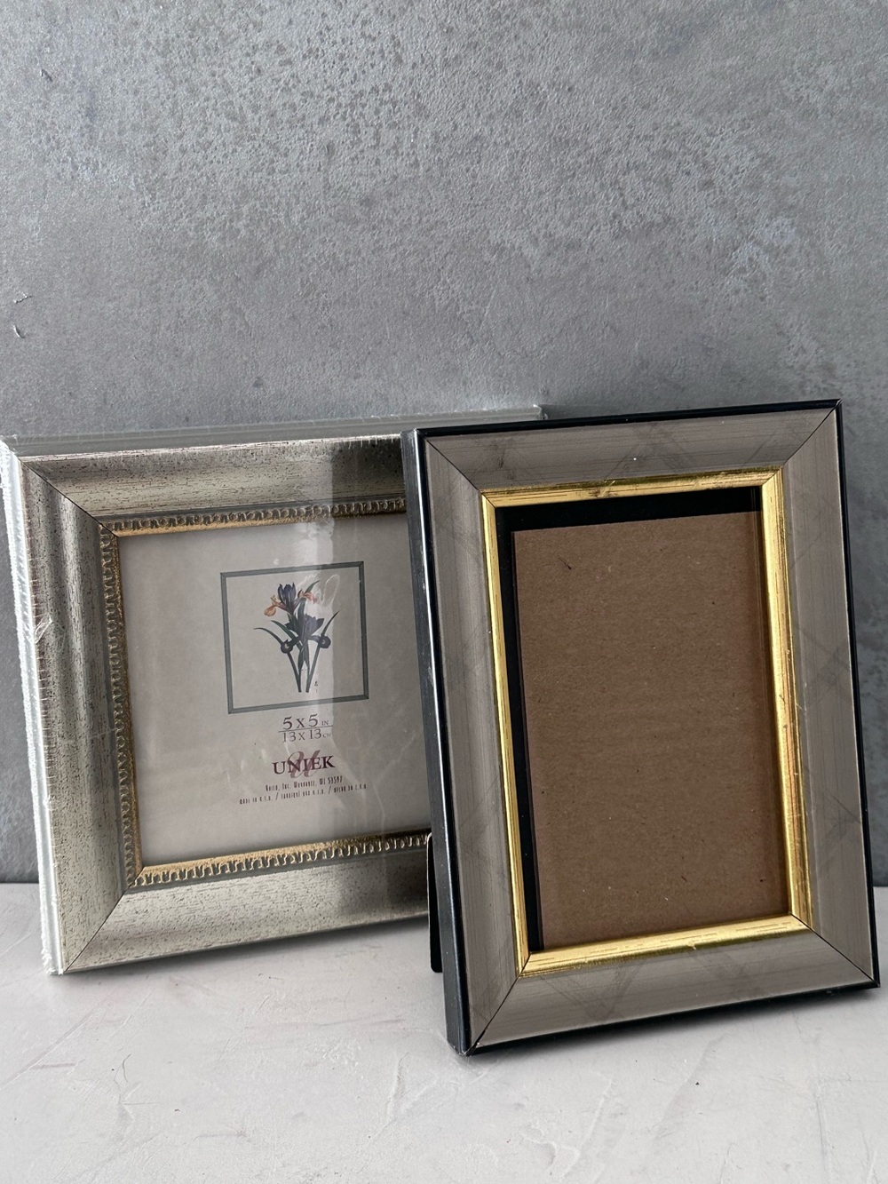 2 Picture Frame TRADITIONAL Silver & GOLD For 5"x5 4X6